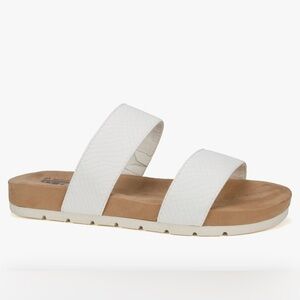 Cliffs by White Mountain TAHLIE SANDAL WHITE SIZE 7M padded footbed